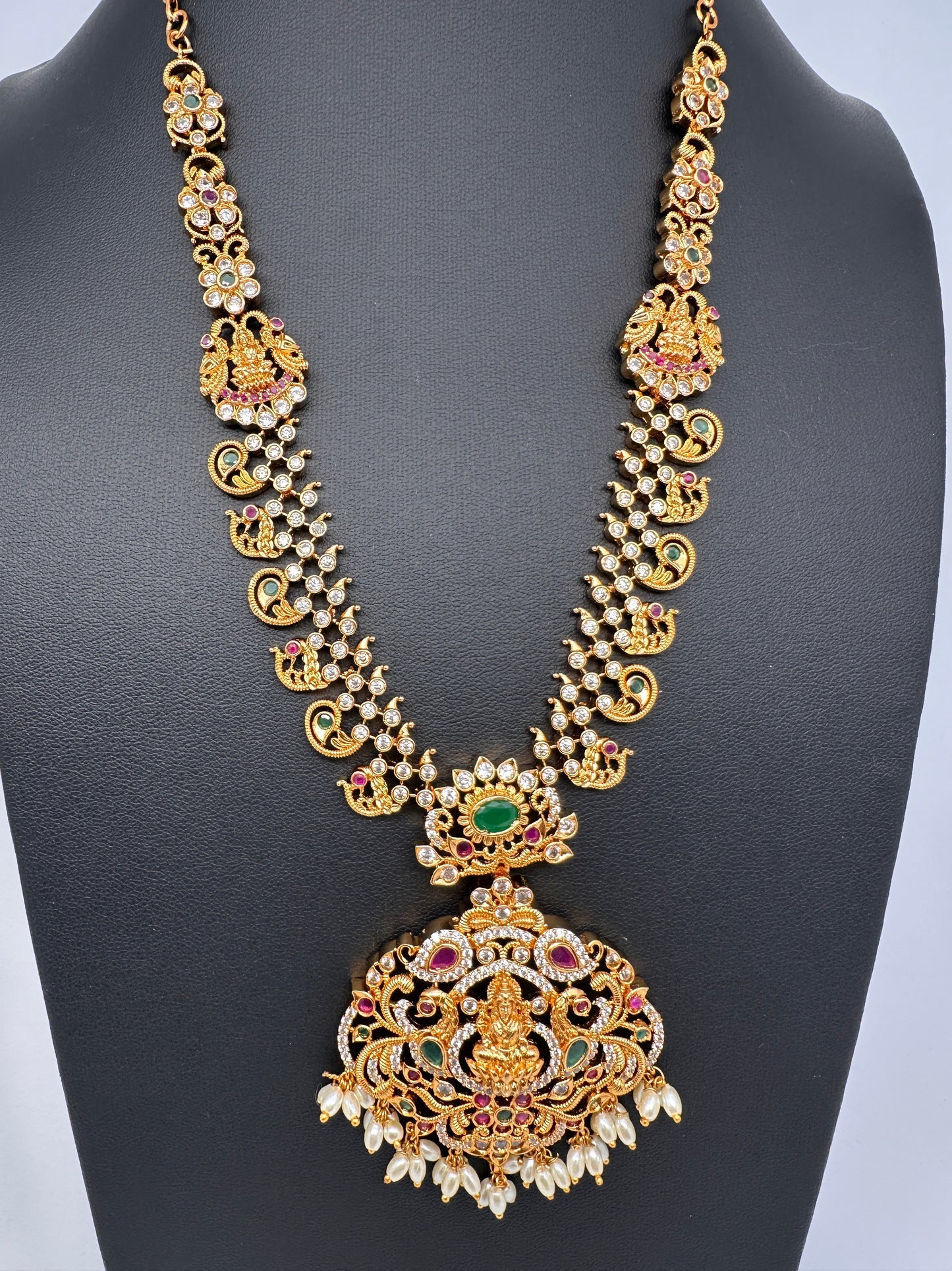 Goddess Lakshmi Mango Multi Stone Necklace