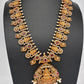Goddess Lakshmi Red Stone Peacock Necklace