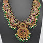 Kempu CZ Green Beads Rice Pearls Guttapusalu Necklace