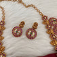 Goddess Lakshmi Bottu Mala Kempu Short Necklace