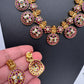 Goddess Lakshmi Bottu Mala Kempu Short Necklace