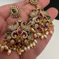 CZ Rice Pearls Peacock Guttapusalu Short Necklace