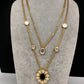 Moisaanite Double Layer Chain Dainty Necklace - Green