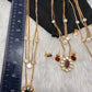 Moisaanite Double Layer Chain Dainty Necklace - Green