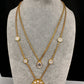 Moisaanite Double Layer Chain Dainty Necklace - White