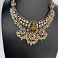 Victorian Antique Finish Coral Goddess Lakshmi Moissanite Short necklace