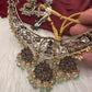 Victorian Antique Finish Coral Goddess Lakshmi Moissanite Short necklace