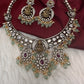 Victorian Antique Finish Coral Goddess Lakshmi Moissanite Short necklace