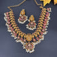 Matte Kempu Rice Pearls Guttapusalu Necklace