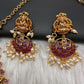 Matte Kempu Rice Pearls Guttapusalu Necklace