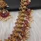 Matte Kempu Rice Pearls Guttapusalu Necklace