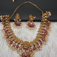 Matte Kempu Rice Pearls Guttapusalu Necklace