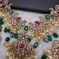 Peacock Color Stone Guttapusalu Short Necklace - Pink