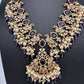 Peacock Color Stone Guttapusalu Short Necklace - Purple