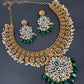 Goddess Lakshmi Matte AD Neckline Necklace