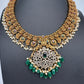 Goddess Lakshmi Matte AD Neckline Necklace