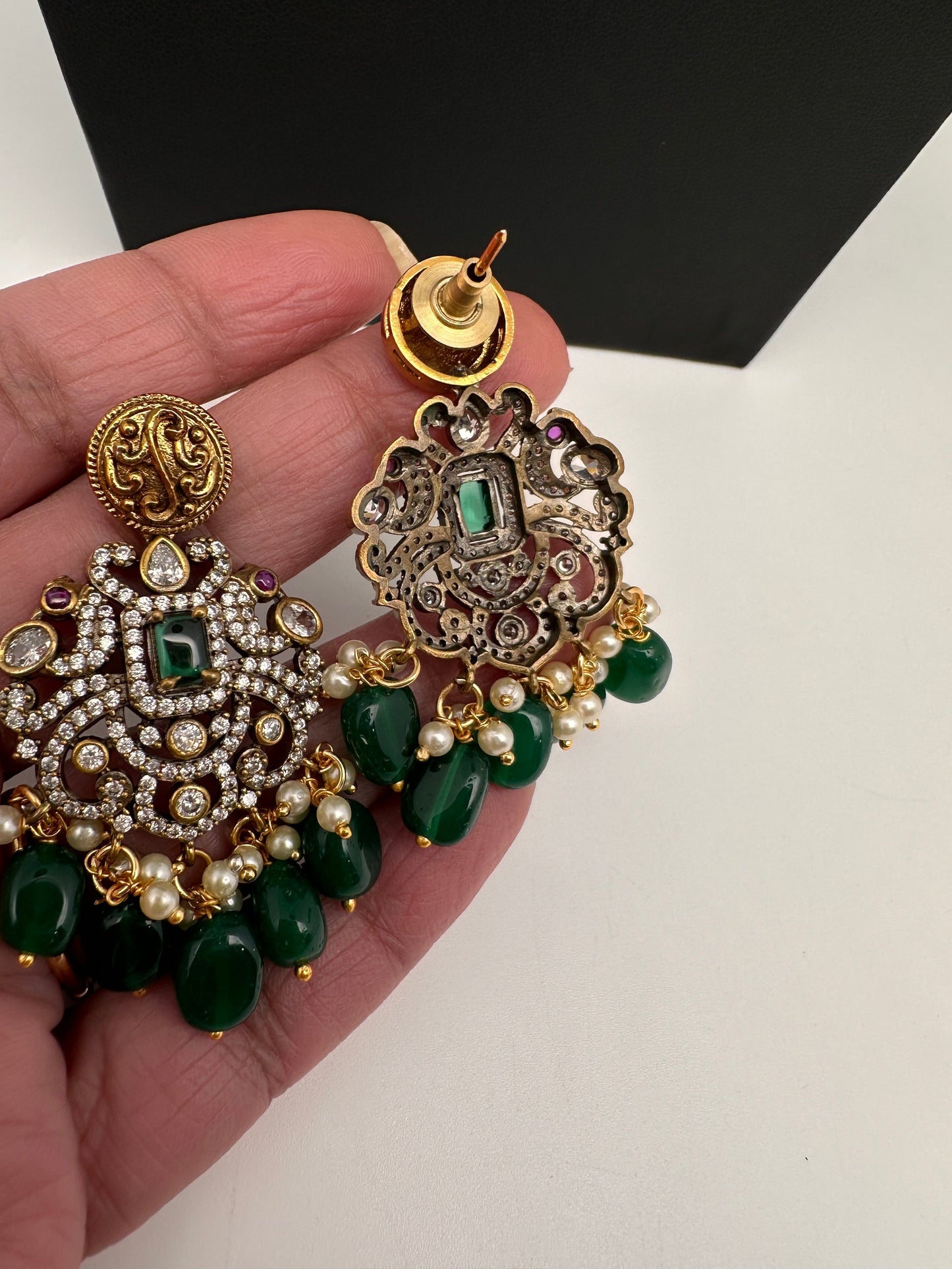 Goddess Lakshmi Matte AD Neckline Necklace