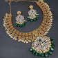 Goddess Lakshmi Matte AD Neckline Necklace