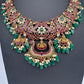 Mango Kempu Neckline Pearls Guttapusalu Short Necklace