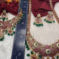 Mango Kempu Neckline Pearls Guttapusalu Short Necklace
