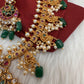 Kempu Multi Stone Green Beads Short Guttapusalu Necklace