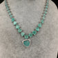 CZ AD Color Stone Dainty Short Necklace - MintGreen