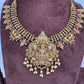 Matte Nakshi Goddess Lakshmi Short Necklace Jhumka - Red