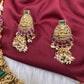 Matte Goddess Lakshmi Short Necklace Jhumka