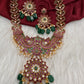 Matte Kempu Green Beads Short Necklace