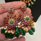 Matte Kempu Green Beads Short Necklace