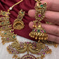 Matte Kempu Gunguru Goddess Lakshmi Mango Short Necklace