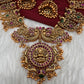Matte Kempu Gunguru Goddess Lakshmi Mango Short Necklace