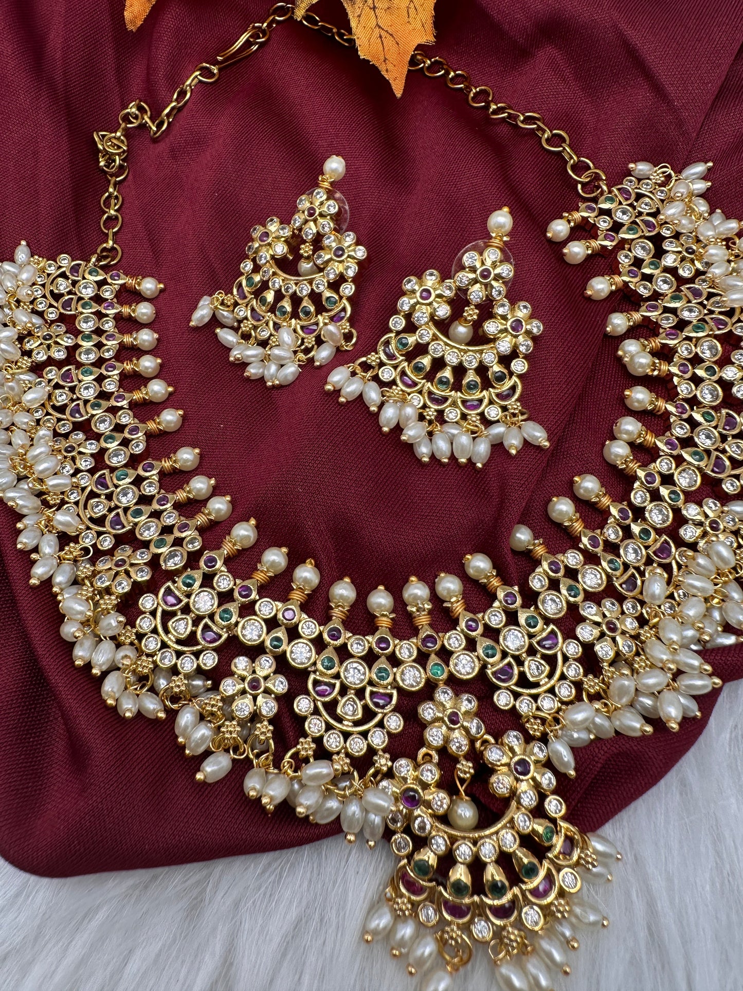 Matte Rice Pearls Guttapusalu Short Necklace