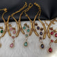 Kanthi CZ Color Stone Short Necklace - Green