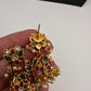 Potta Stone Emerald Pearls Ethnic Short Necklace