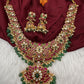 Potta Stone Emerald Pearls Ethnic Short Necklace