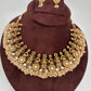 Potta Stone Emerald Pearls Ethnic Short Necklace