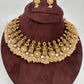 Potta Stone Emerald Pearls Ethnic Short Necklace