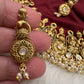 Potta Stone Emerald Pearls Ethnic Short Necklace