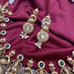 Potta Stone Emerald Pearls Ethnic Short Necklace