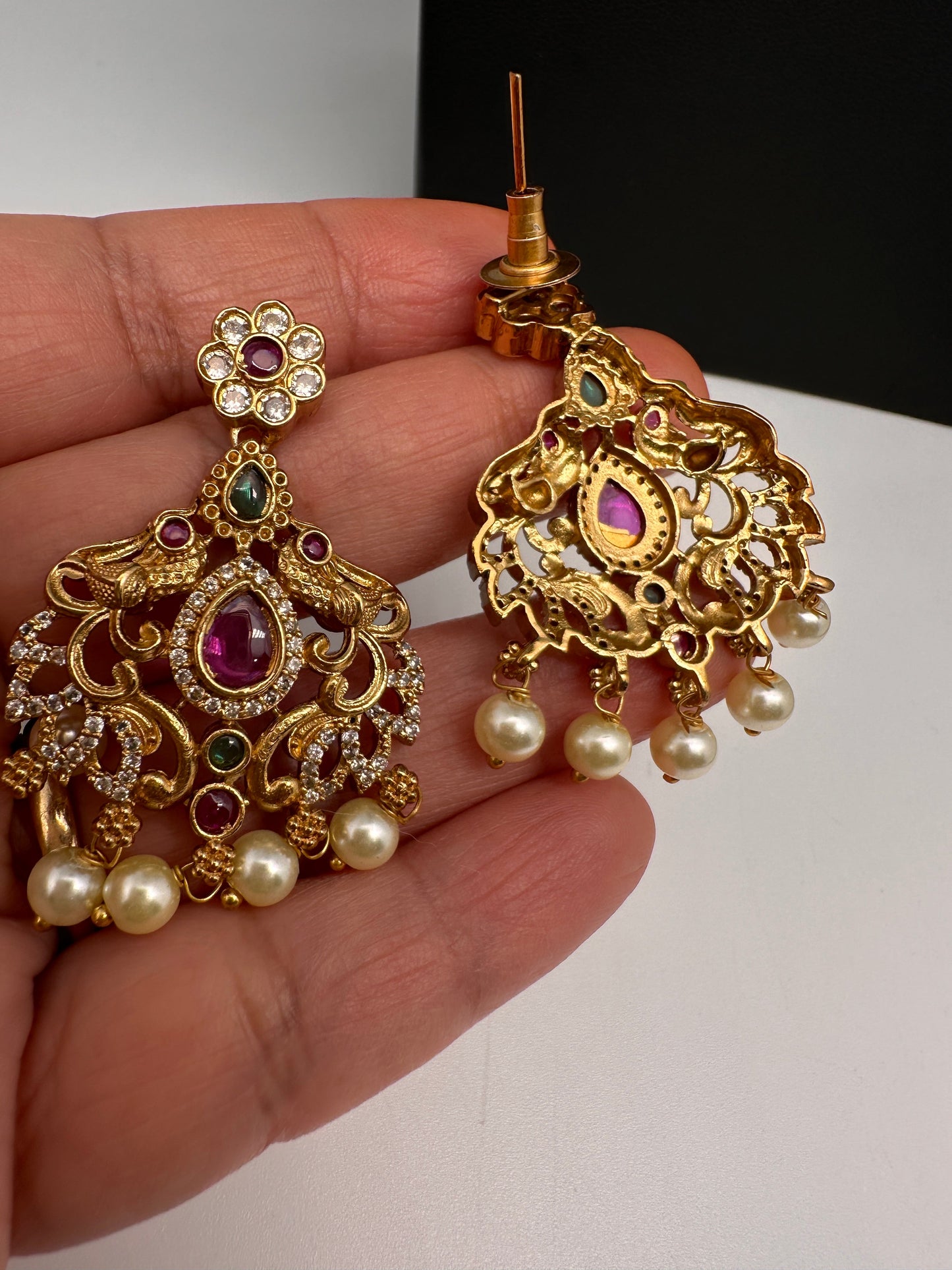 Matte Kempu CZ Kanthi Necklace