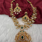Matte Kempu CZ Mango Short Necklace