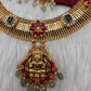 Coral Emerald Goddess Lakshmi Short Necklace