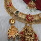 Coral Emerald Goddess Lakshmi Short Necklace