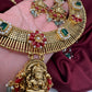 Coral Emerald Goddess Lakshmi Short Necklace