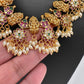 Goddess Lakshmi Rice Pearls Short Guttapusalu Necklace