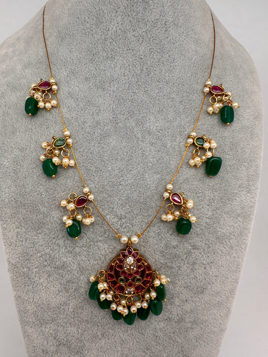 Kempu Dainty Invisible Short Necklace