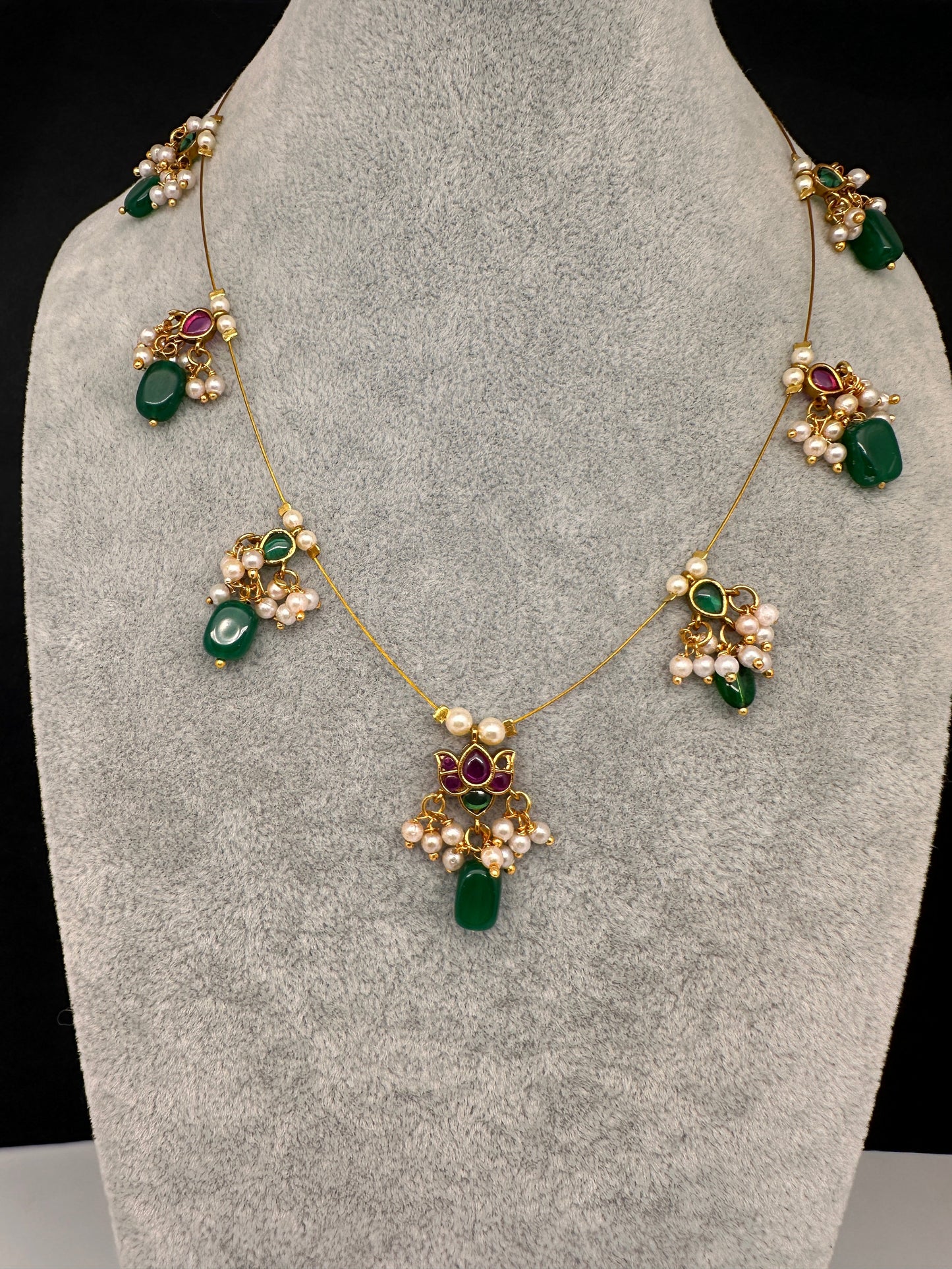 Kempu Dainty Invisible Short Necklace