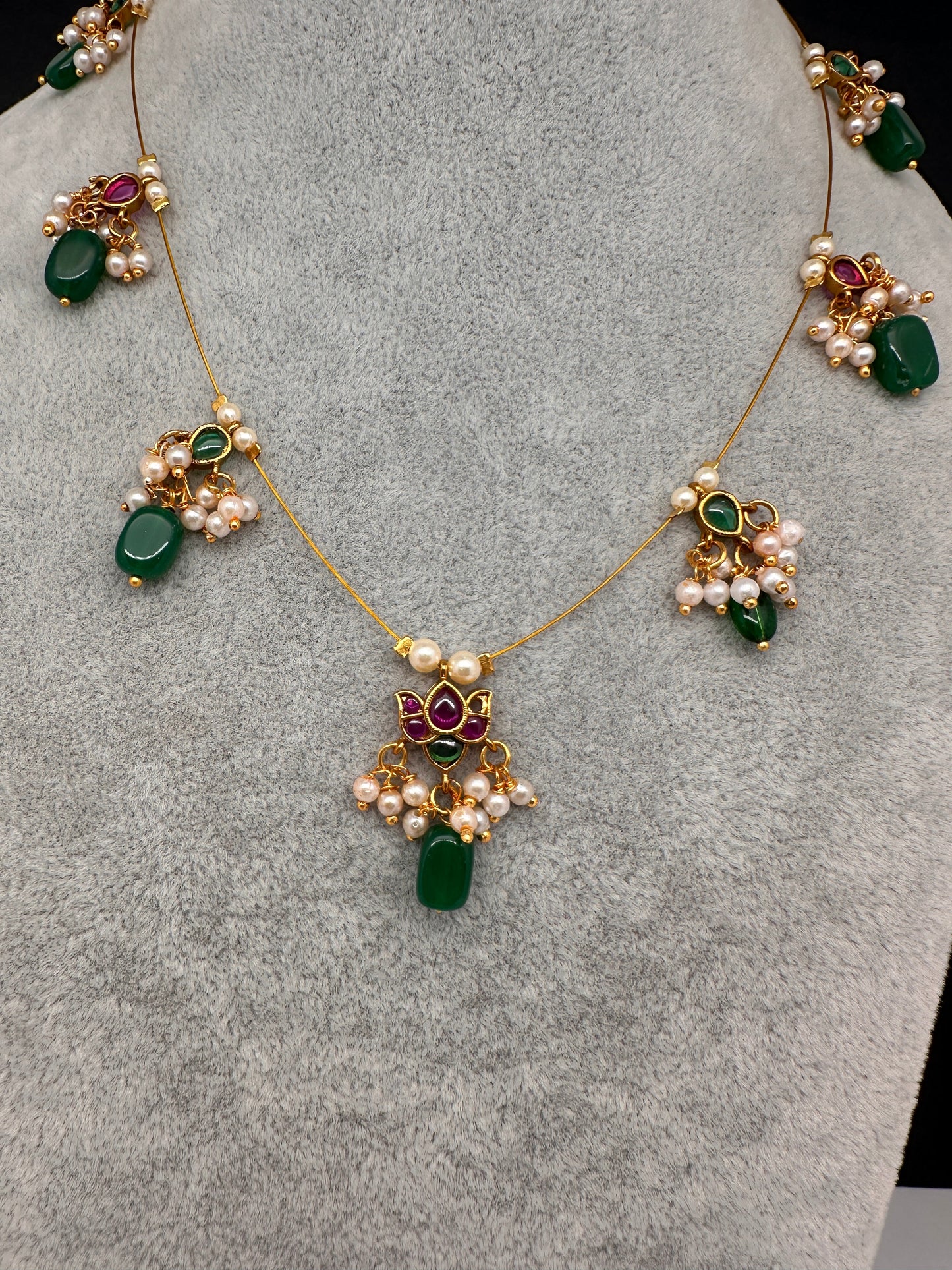 Kempu Dainty Invisible Short Necklace