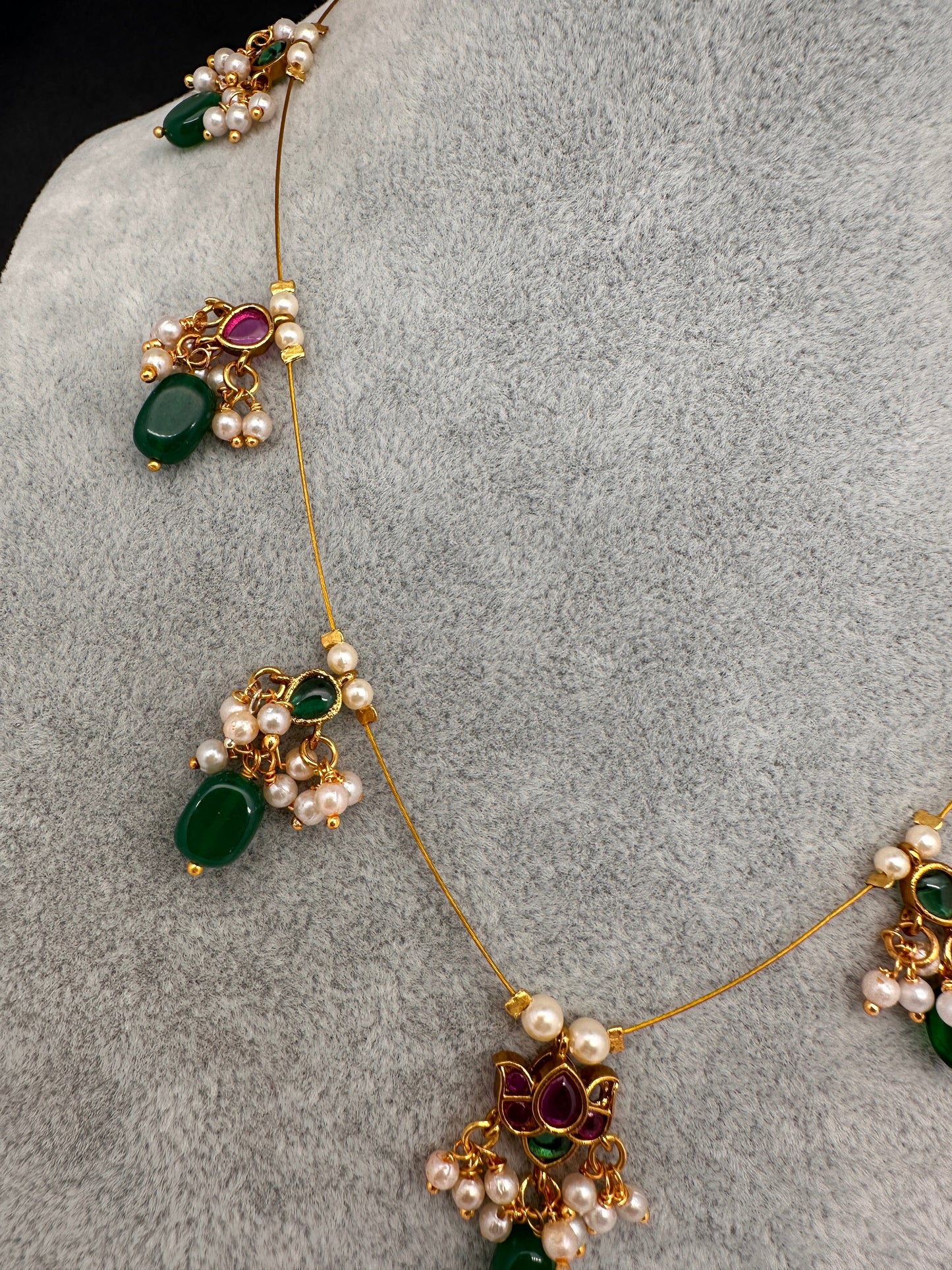 Kempu Dainty Invisible Short Necklace